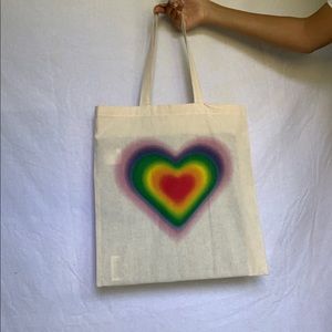 Pride Airbush Heart Tote Bag